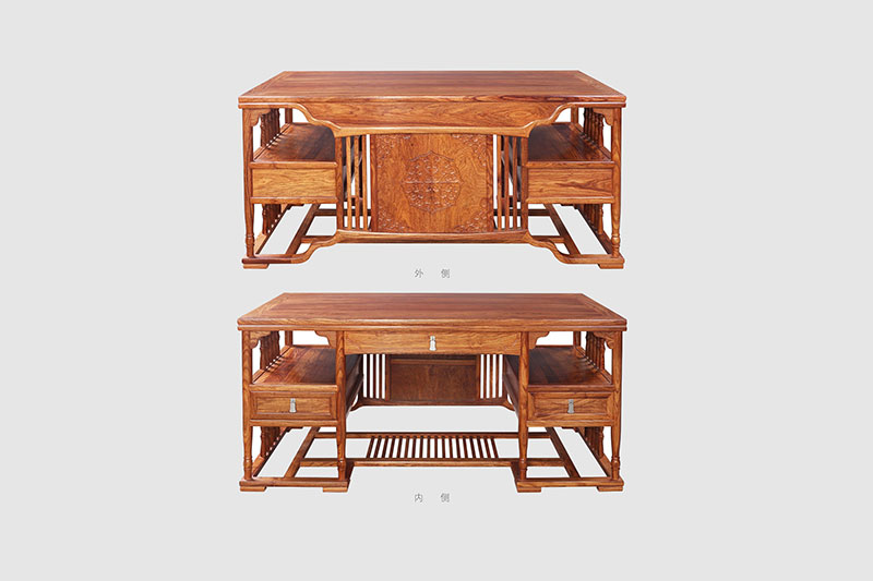 南湖中式家居装饰书房桌椅组合家具效果图